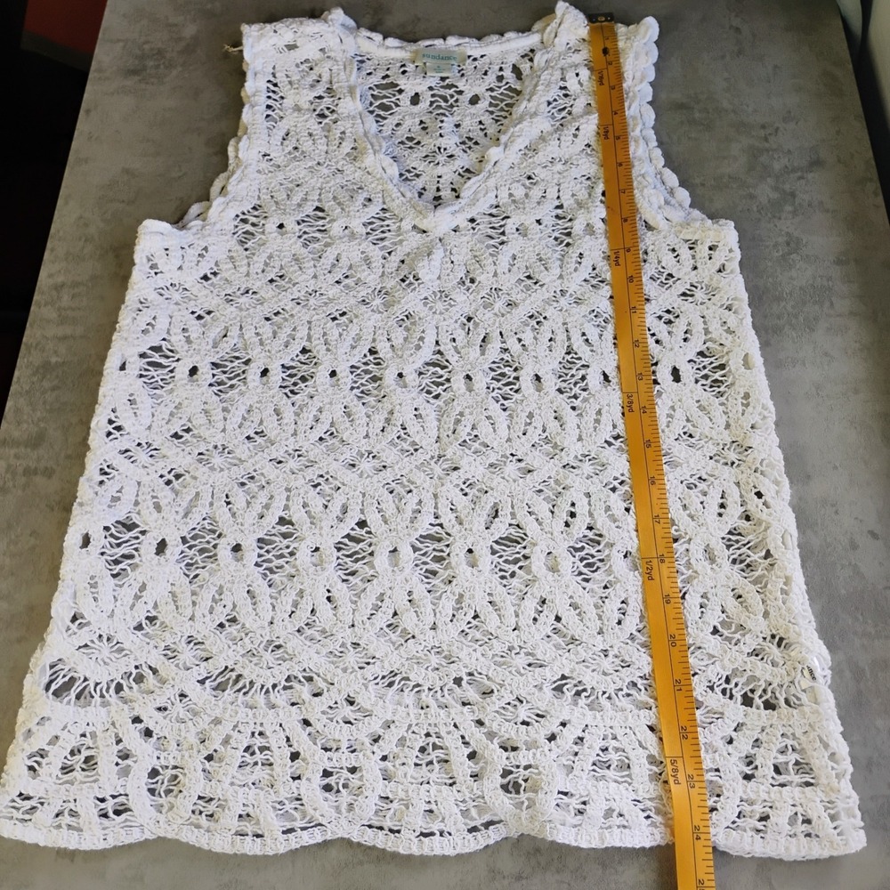 Sundance Lace Tank Top Womens Small White Crochet Knit Festival Boho Coastal - Picture 8 of 9